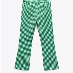 Zara Gingham Flared Trousers
